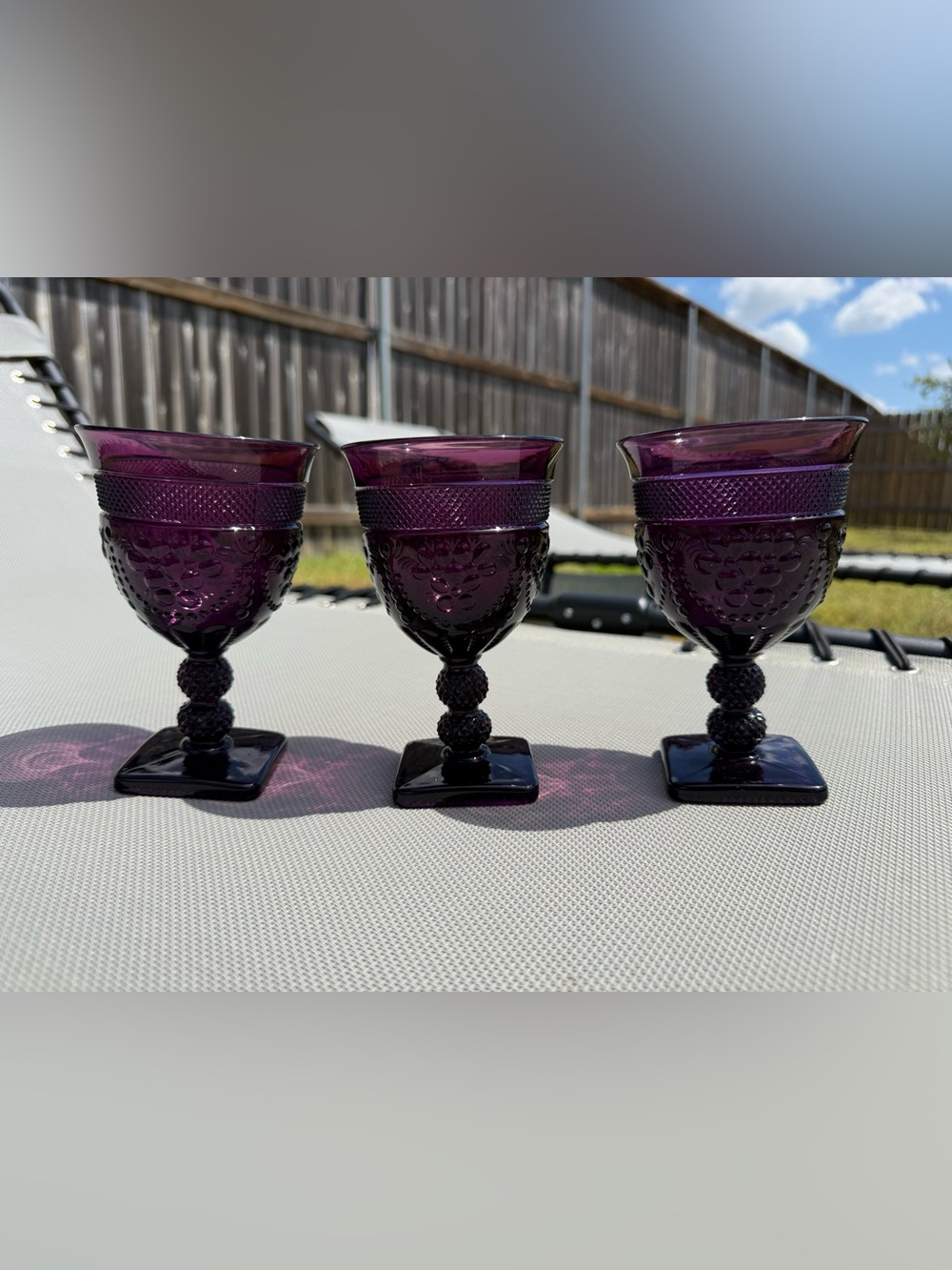 Vintage Purple Glass Goblet - Elegant Dining Glassware